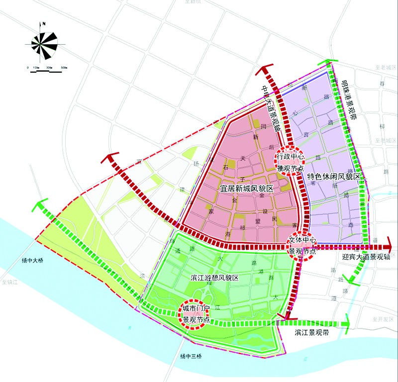 城区控制性详细规划 扬中市西城区三桥互通口城市设计 草案公告图片